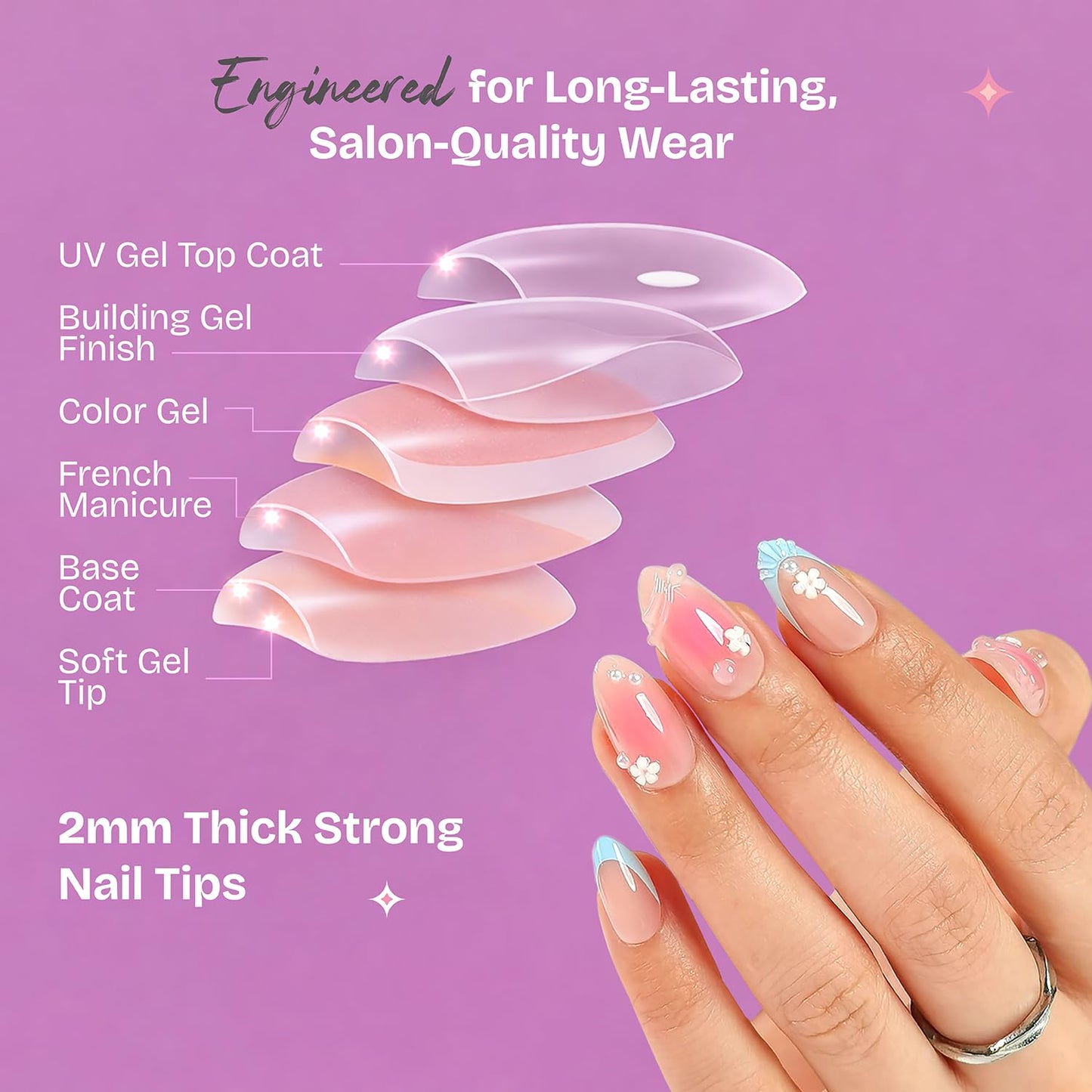RPNZL Press On Nails - Black Tie | Black French Tip Press on Nails with 3D Bow Design - Soft Gel Almond Fake Nails I 32 Nails, 16 Sizes Kit with Glue and Adhesive Tabs I Female Founded