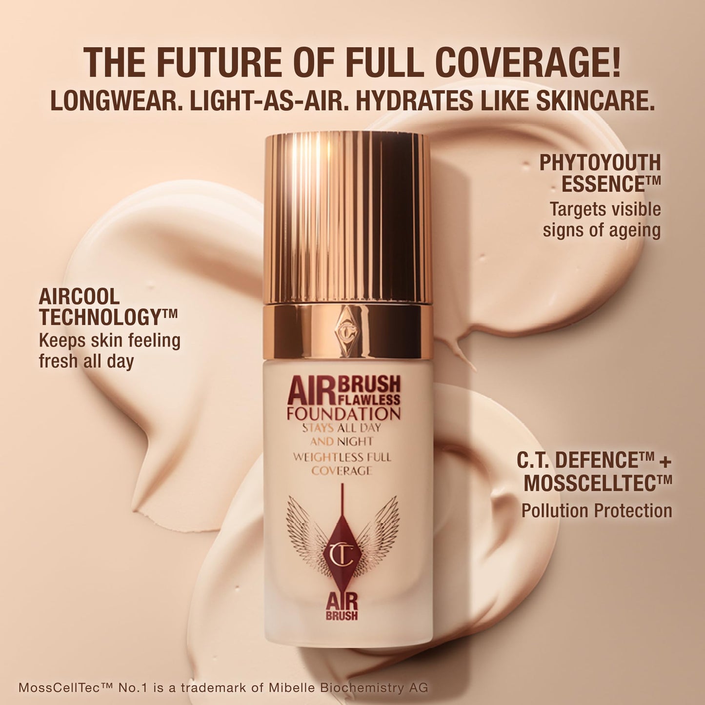 Charlotte Tilbury Airbrush Flawless Matte Foundation - Full Coverage Liquid Makeup with a Natural-Matte Finish - Smoothes & Blurs Pores - Waterproof & Transfer Resistant - 13 Warm