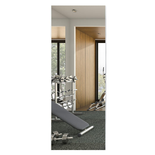 Glassless Large Gym Mirror Shatterproof Unbreakable Wall Mirror for Gym, Dance Studio, Home Workout Room – 0.04mm Nano Film – Chrome 26" x 60" by Fab Glass and Mirror