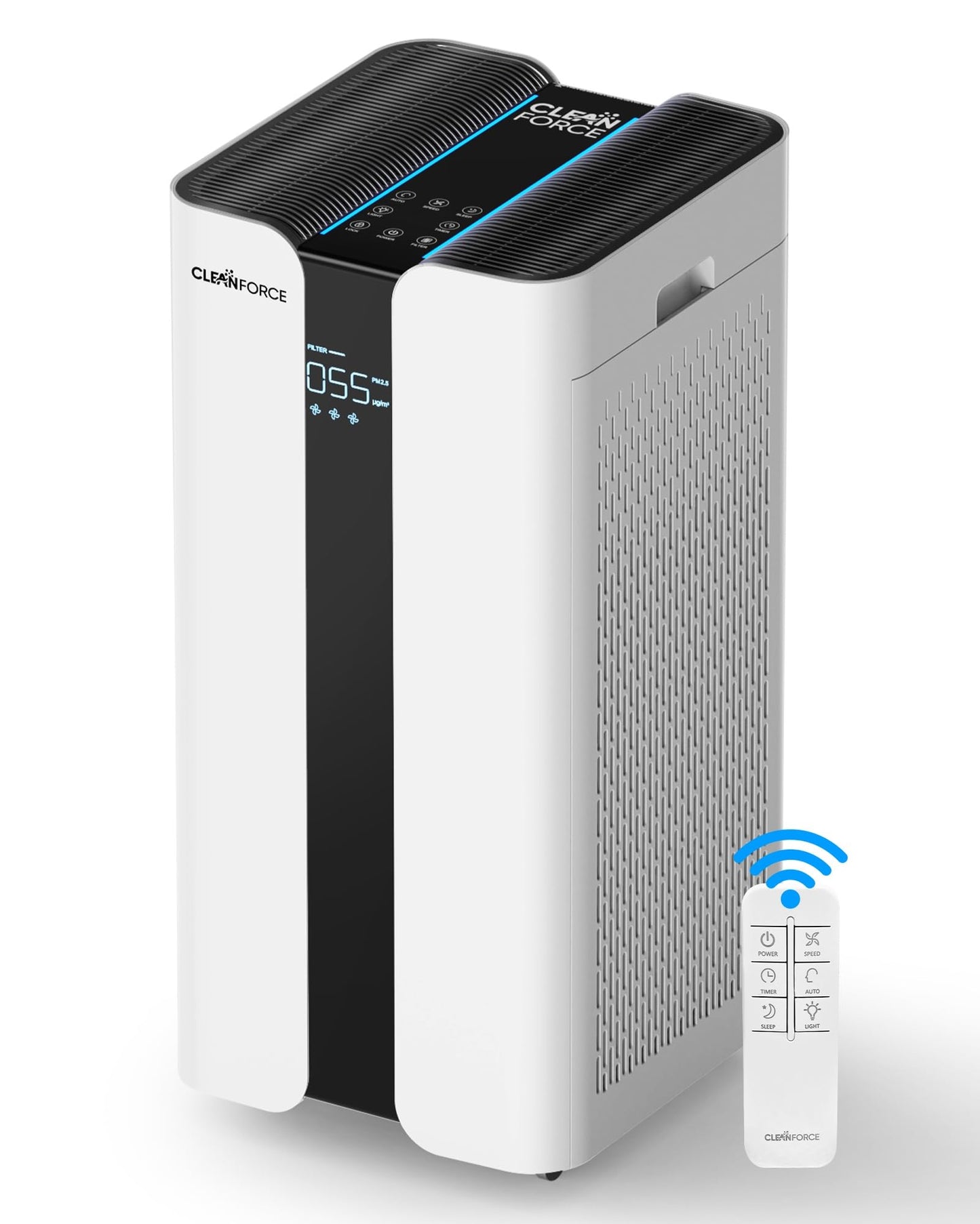 CleanForce Extra Large Air Purifier for Home Large Room,H13 HEPA Air Purifier with Carbon,Covers 3000ft² Office,Bedroom,Industrial Environment,Remove 99.97% Dust,Smoke,Odor,Pollen,VOCs MEGA1000 New