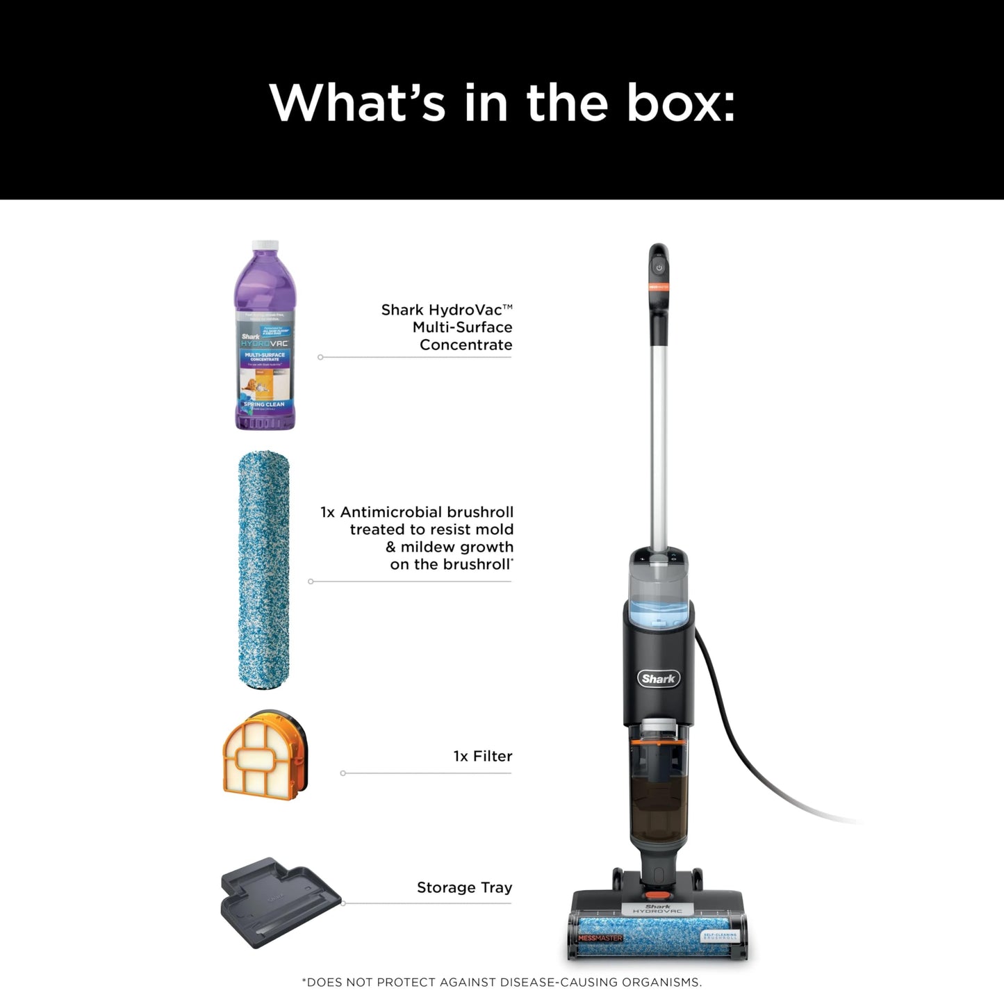 SHARK WD160 HydroVac MessMaster XL 3-in-1 Vacuum, Mop & Self-Cleaning System for Multi-Surface Cleaning, Perfect Hardwood, Tile, Marble, Area Rug (RENEWED)