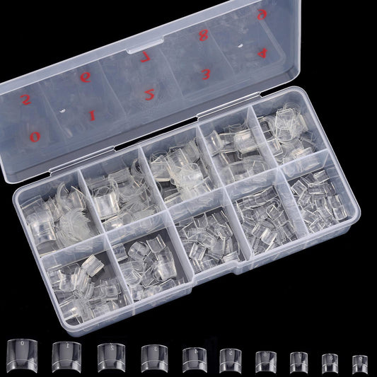 Square Nail Tips Half Cover 500Pcs Clear Acrylic Nails French Short False Nails with Box