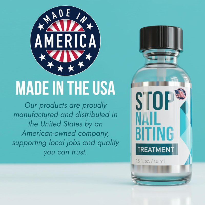 Stop Nail Biting Treatment for Kids & Adults – Bitter Taste No-Bite Nail Polish, Thumb Sucking Deterrent, Non-Toxic Safe Formula, Supports Healthy Nail Growth – 0.5 fl oz