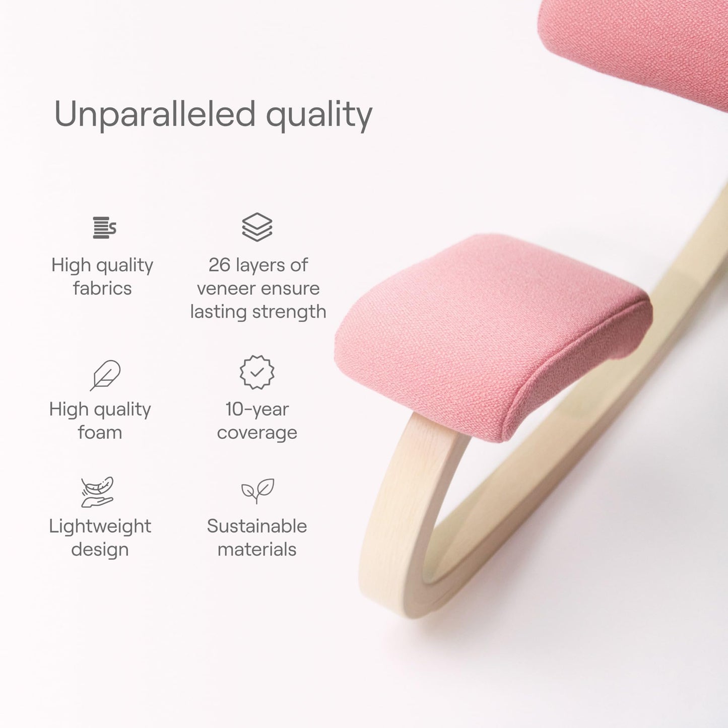 Varier Variable Balans Original Kneeling Chair Designed by Peter Opsvik (Red Revive Fabric with Natural Ash Base)