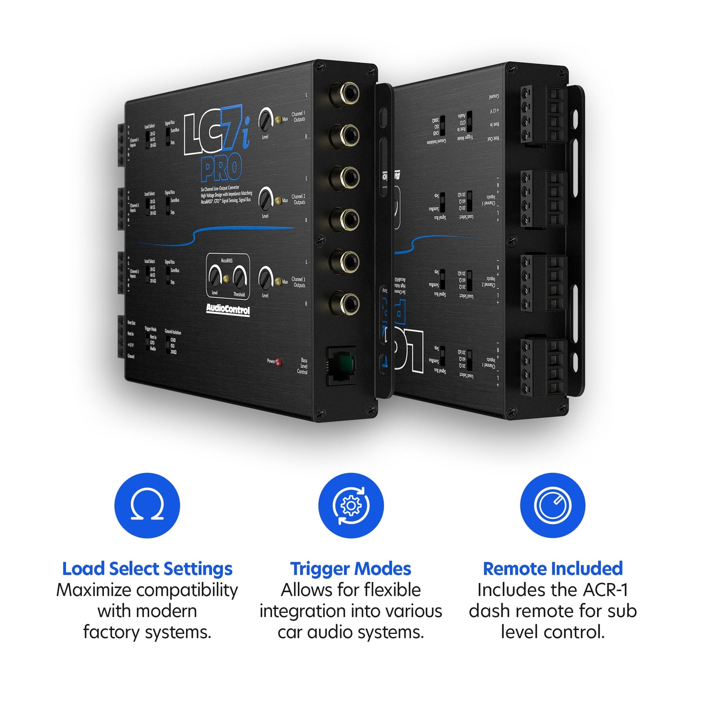 AudioControl LC7iPRO 6-Channel Active Line Output Converter with AccuBASS for Adding Subwoofers, Amplifiers to Factory Car Audio Receiver Head Unit, Includes ACR-1 Dash Remote Bass Knob Controller