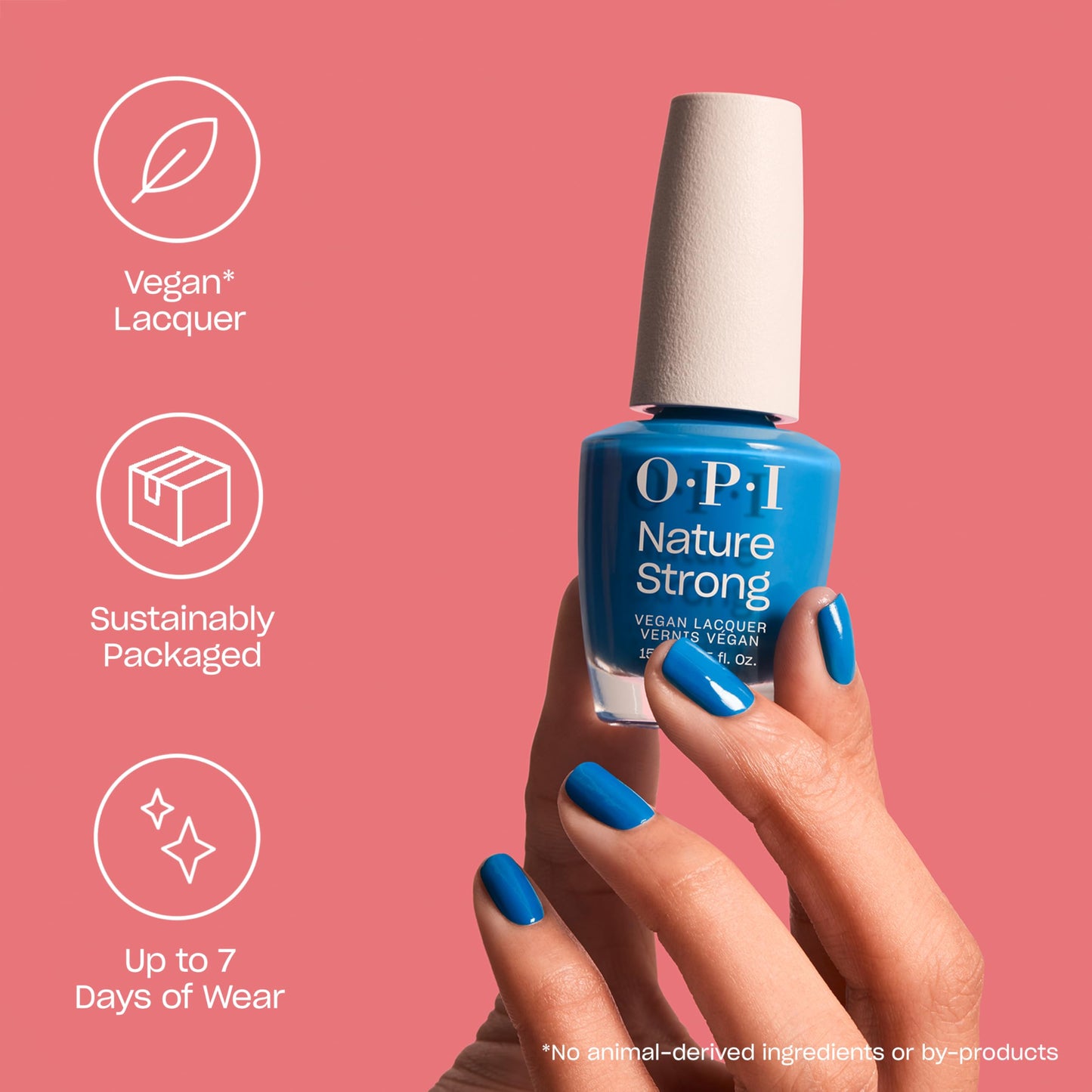 OPI Nature Strong Onyx Skies | Opaque Dark Black Crème Natural Origin Nail Polish | Plant Based, Vegan, Cruelty Free