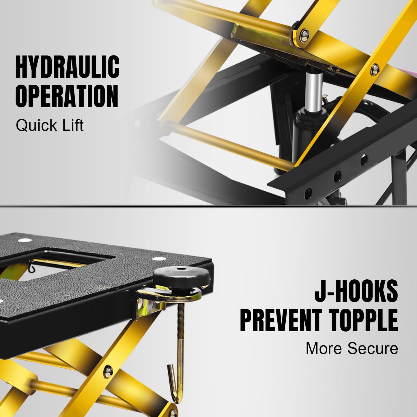 350 Lbs Motorcycle Lift Jack Table, Hydraulic Foot-Operated Scissor Lift Jack for Bike, Motorcycle Stand with 4 Wheels Black