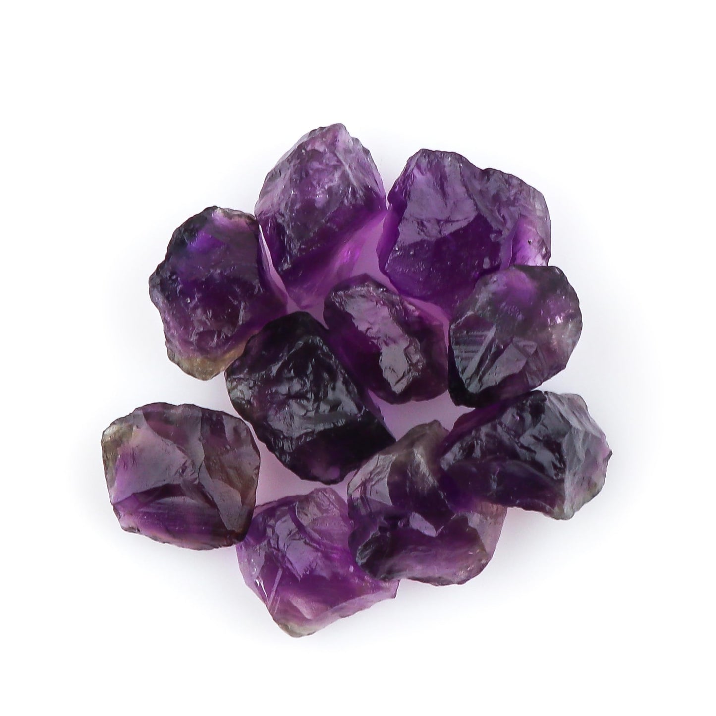CRYSTALIS 10pcs Natural Big Purple Amethyst Loose Gemstone Wholesale Bulk Rough Jewelry Making Supply, Chakra & Healing Raw Stones, Wire Wrapping, DIY, Gem Collection [10-15mm]