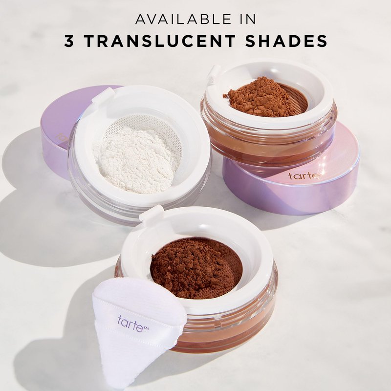 tarte creaseless setting powder – Loose Face Powder, Lightweight Oil-Absorbing Formula for Longwear Finish, Vegan & Cruelty-Free, travel size, translucent