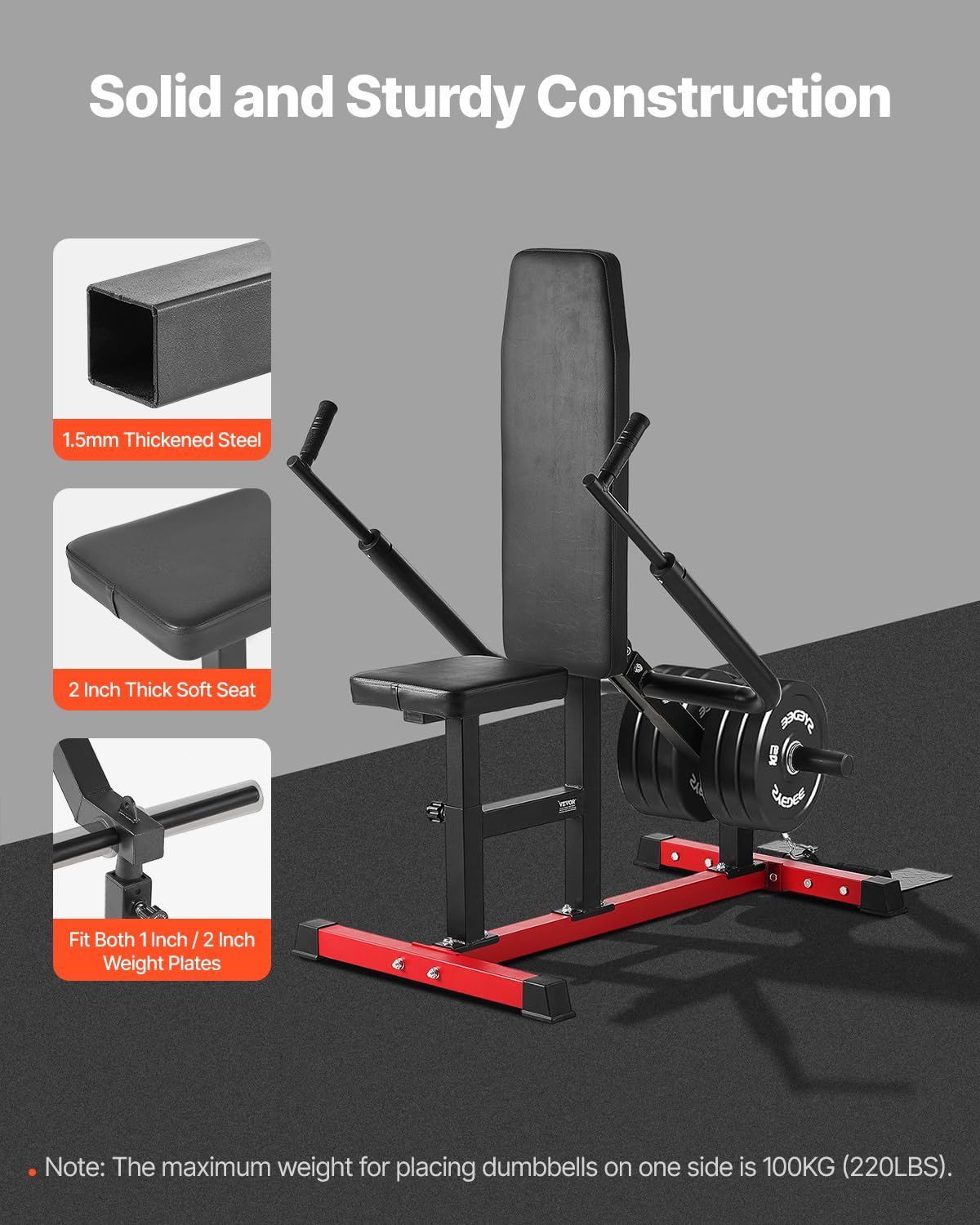 VEVOR Seated Dip Machine, Tricep Bicep Press Down Machine with Cable Bar, Adjustable Seat, and Backrest, Exercise Equipment for Chest Training, Upper Body Push Fitness Workout, Hold up to 450LBS