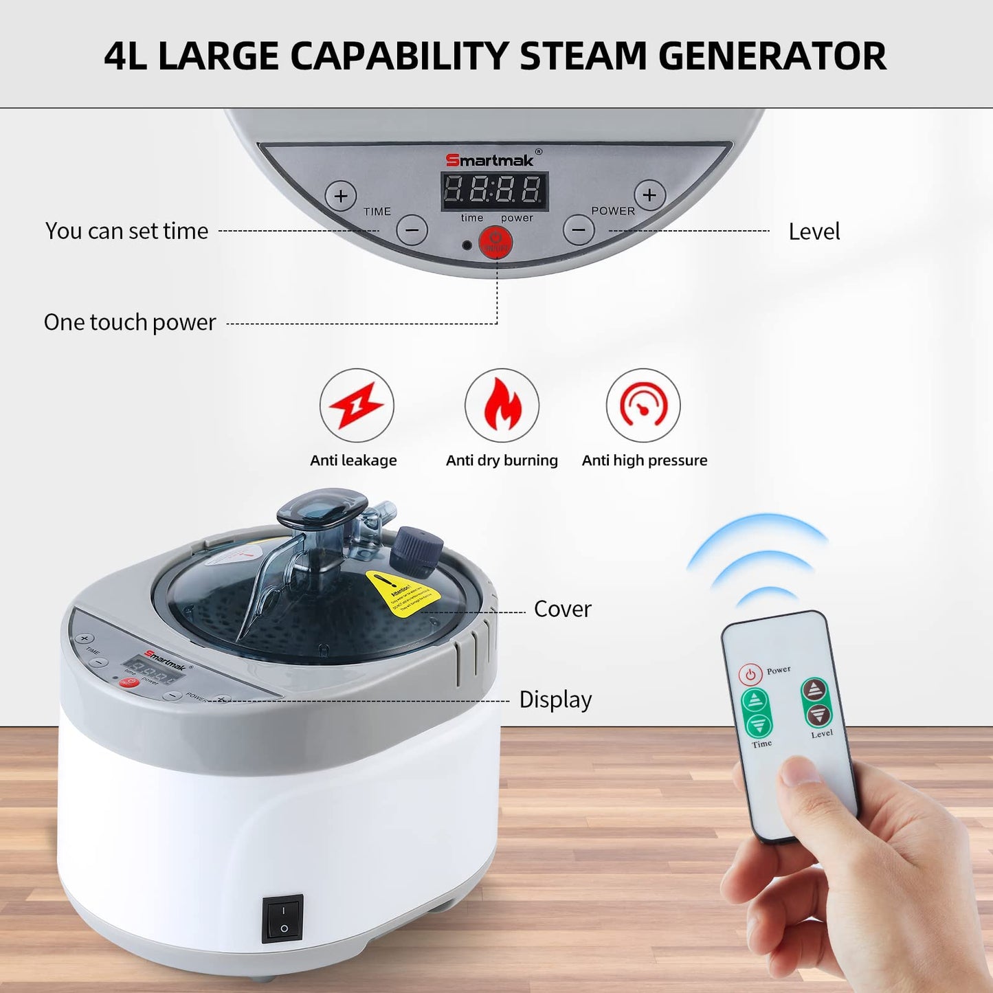 Smartmak Full Size Steam Sauna, One or Two Person Whole Body Large Space Home Spa, 4L Steamer & 2 Chair Included- Darkgrey
