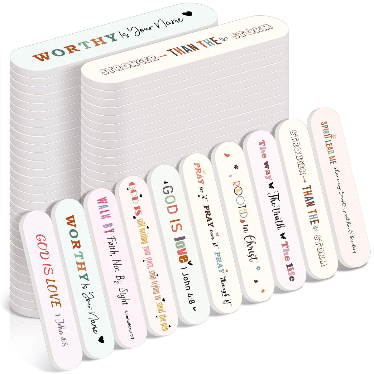 Lanties 50 Pcs Christian Gifts for Women Bulk Christian Nail File Bulk with Bible Scripture Religious Gift Mini Emery Board Nail Files for Teacher Employee Appreciation