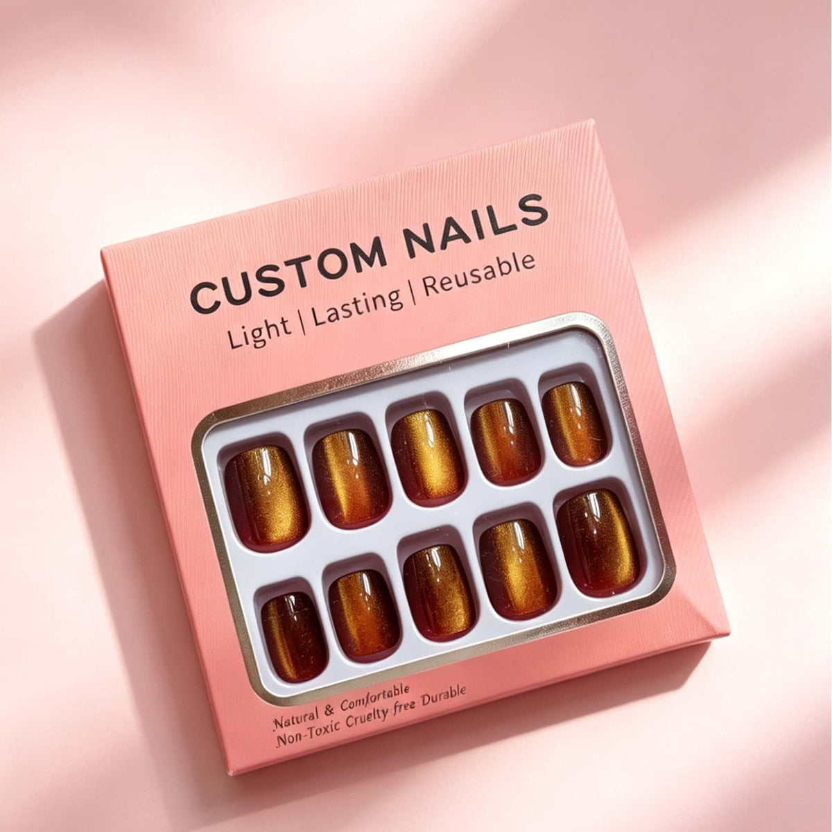 Hkanlre Short Press-On Nails Square Fake Nails Jelly Acrylic Fake Nail Finish Salon-Quality Holiday Nails 30 Nail Kit for Women