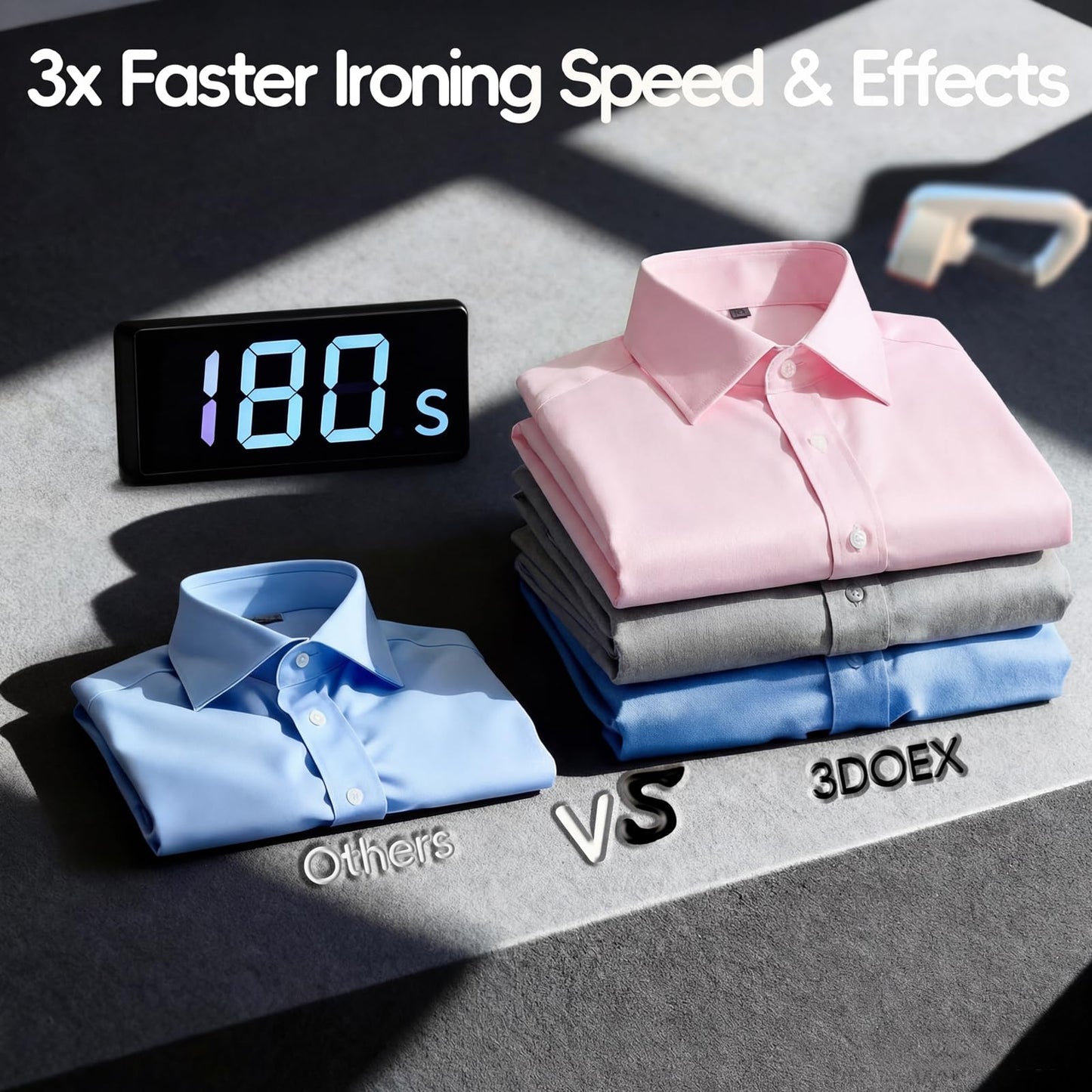 3DOEX Vacuum Steamer for Clothes, 2000Pa&3600Pa Suction Handheld Clothes Steamer,2 in 1 Portable Travel Steamer for Clothes,Garment Steamer With 122ml Water Tank (for 110-120V) (Pearl White)