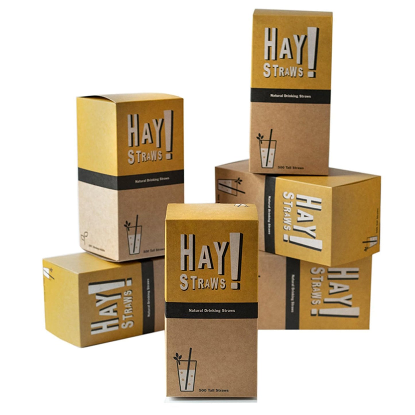 HAY! Straws® 7.75" Regular Drinking Straws | 3000 ct 100% Biodegradable and Compostable | Durable, Non-Soggy, Gluten-Free | Eco-Friendly Alternative to Plastic and Bioplastic Straws