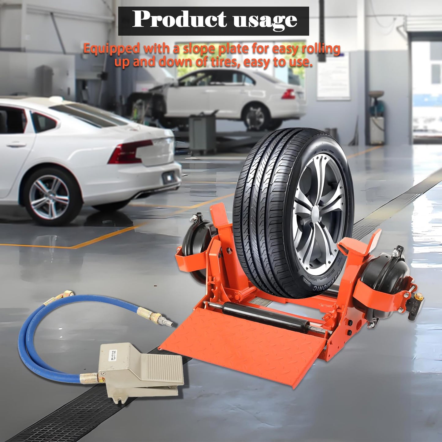 QAVODB Truck Tire Changer Machine, Pneumatic Tubeless Tire Changer with Vacuum Bead Lifter & Bead Breaker for 10R-13R & 22.5 Tires, Semi-Automatic Tire Changer Machine
