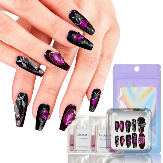 10-Piece Handmade Press On Nails Set - Convenient, Versatile, Reusable - Includes Press On Nails, Glue On Nails, Impress Nails - Pastel & Variety of Styles