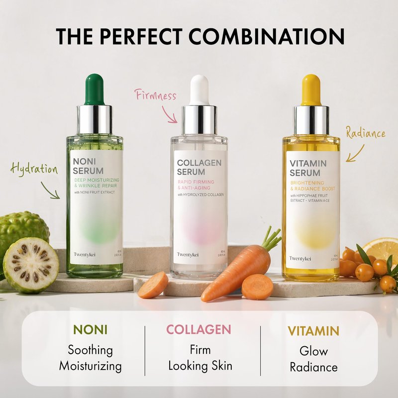 TWENTY KEI Collagen Serum for Face, Korean Firming Serum for Mature or Tired-Looking Skin, Hydrating Facial Serum for Elasticity & Smooth-Looking Skin, Daily Plumping Care, 2.02 Fl Oz