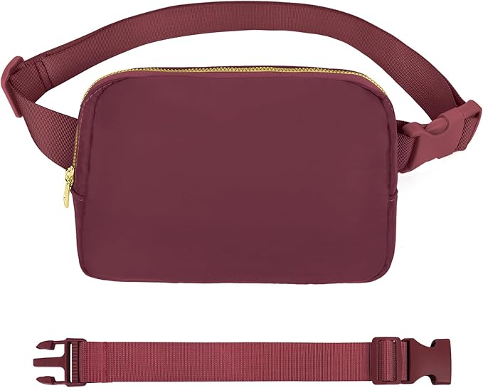 VOROLO Fanny Pack For Women And Men Crossbody Bag Belt Bag with Adjustable Strap Valentines Day Graduation Gifts Wine Red
