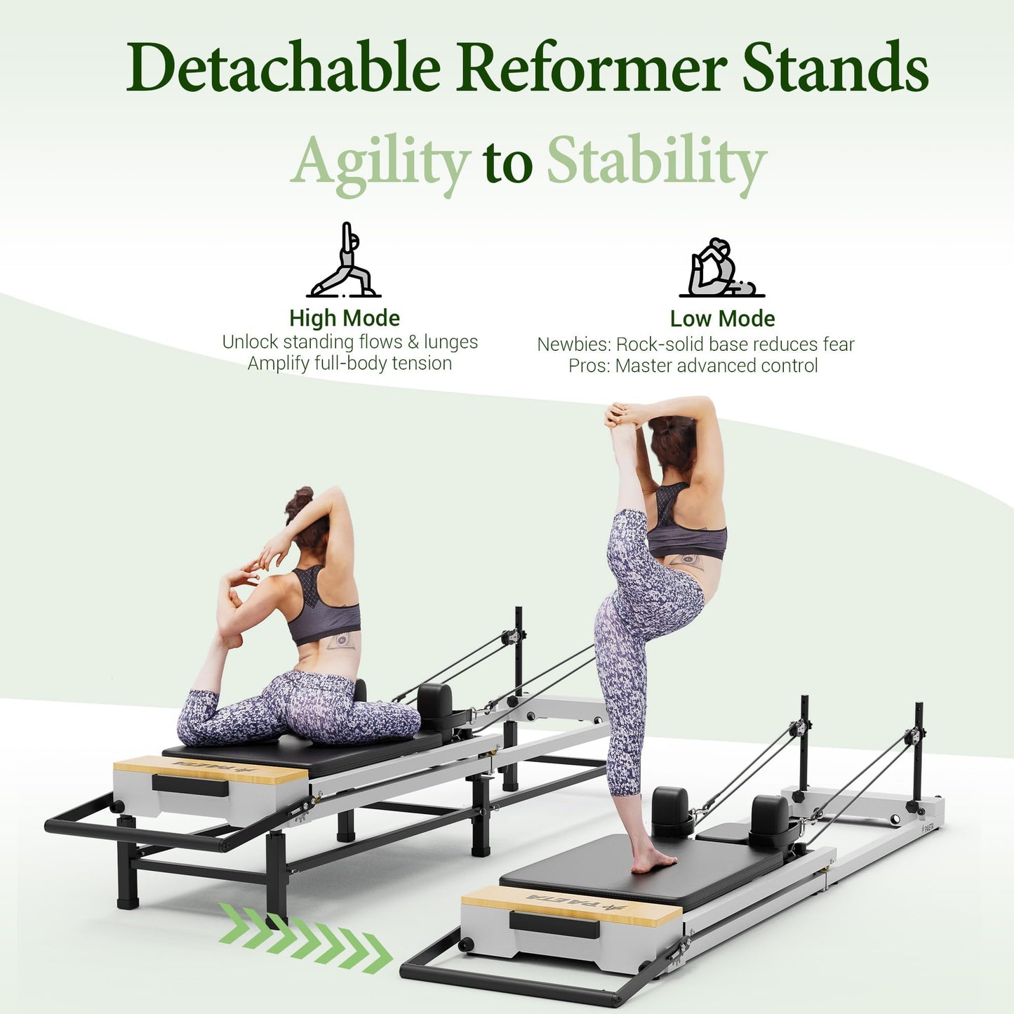 PAETA Pilates Reformer, 91" Foldable Reformer Pilates Machine with Adjustable Reformer Heights, Pilates Equipment with Piano Wire Spings and Jump Boards(Black)