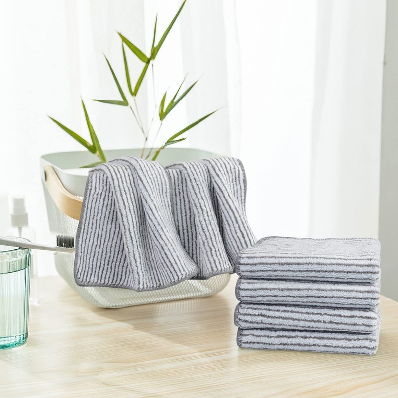 SINLAND Microfiber Face Cloths Highly Absorbent Washcloths Soft Feel Fingertip Towels Multi-Purpose Wash Cloths for Bathroom, Gym, Hotel, Spa and Kitchen, 12Inch x 12Inch