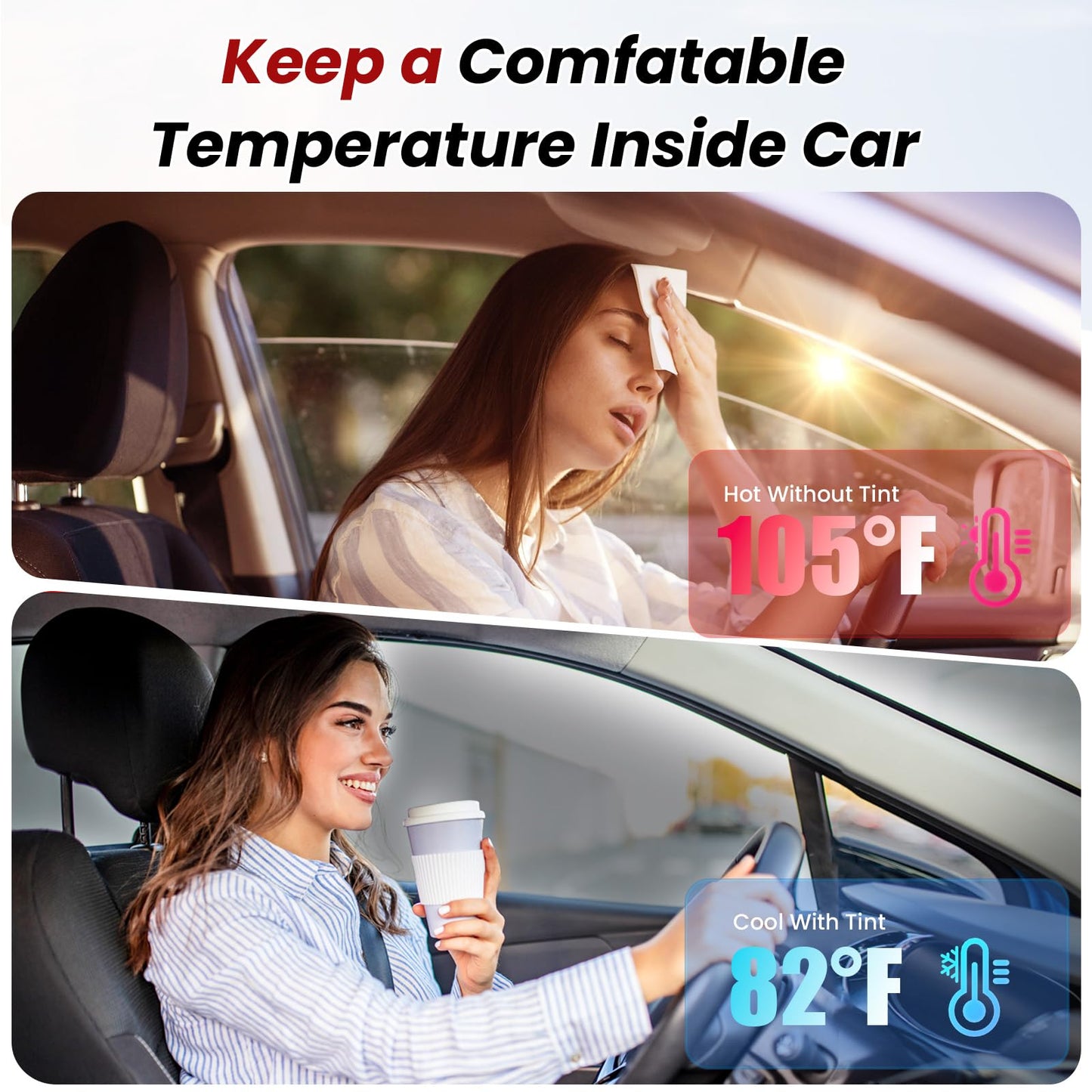 LuxeShade 2-Pack Car Window Tint – Premium Carbon 5% & 20% VLT Privacy Window Films, UV/IR Heat Blocking, Scratch & Fade Resistant (1Ply 24"*100ft + 2Ply 36"*100ft)