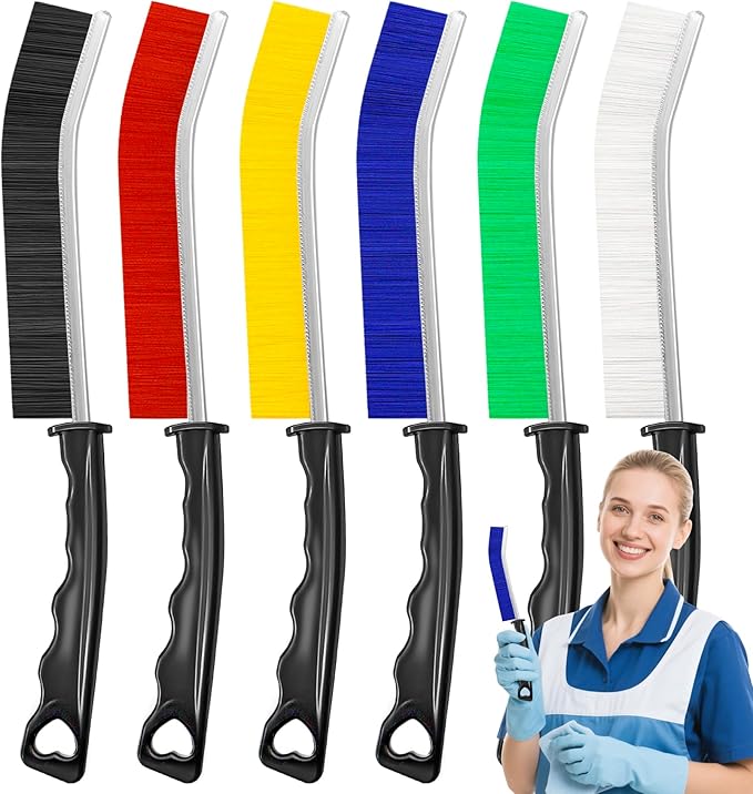 6Pcs Crevice Cleaning Brushes for Household Use, Grout Cleaner Brush, Hard Bristle Groove, Gap Cleaning Tool, Suitable for Hard-to-Reach Regional Spacesï¼Thickï¼