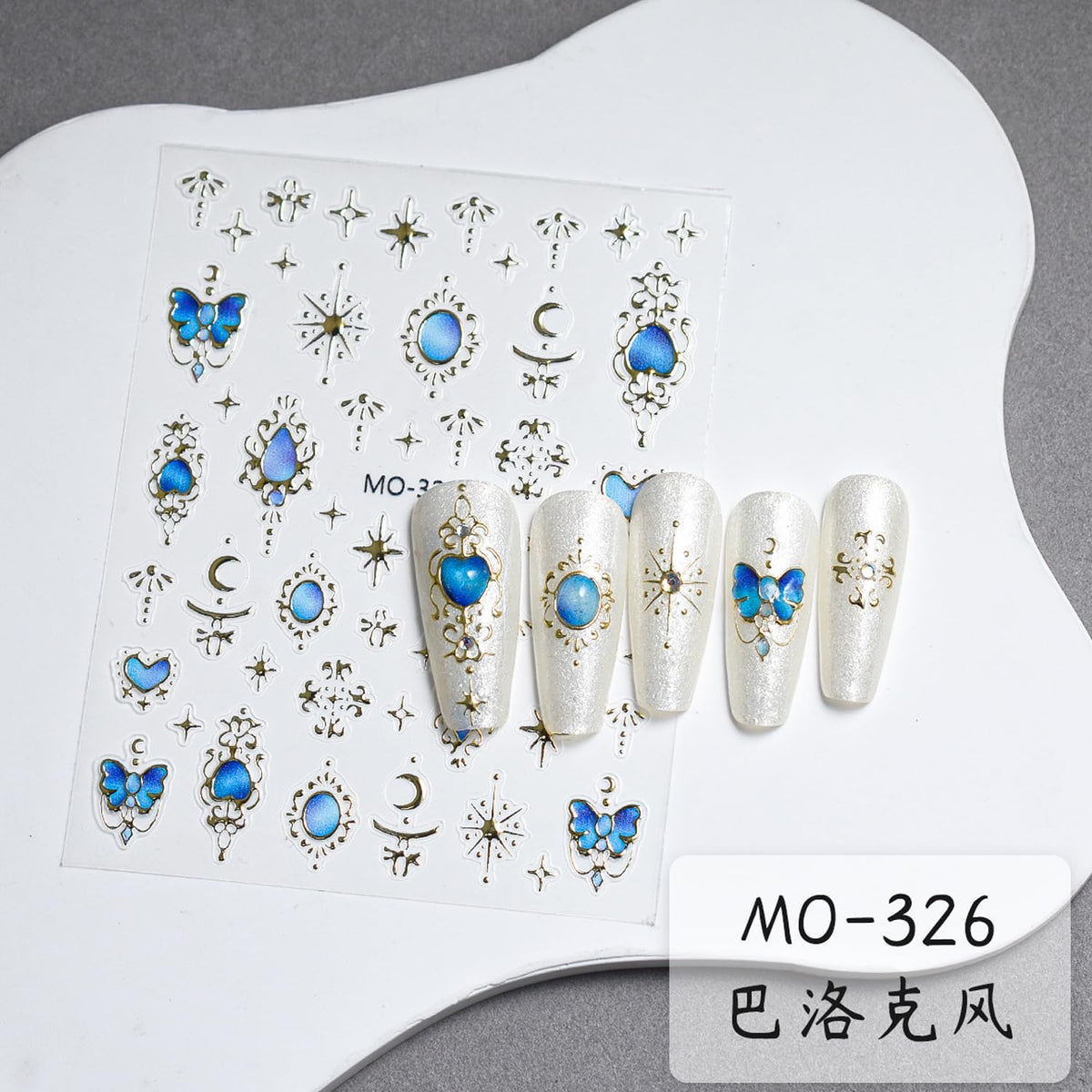 Metallic Nail Stickers 3pcs Fashion Gold Bronzing Love Heart Moon Star Butterfly Bow Totem Designs,5D Luxury Nail Decals Relief Nails Adhesive Slider Manicure Salon Party Wedding DIY Decor for Women