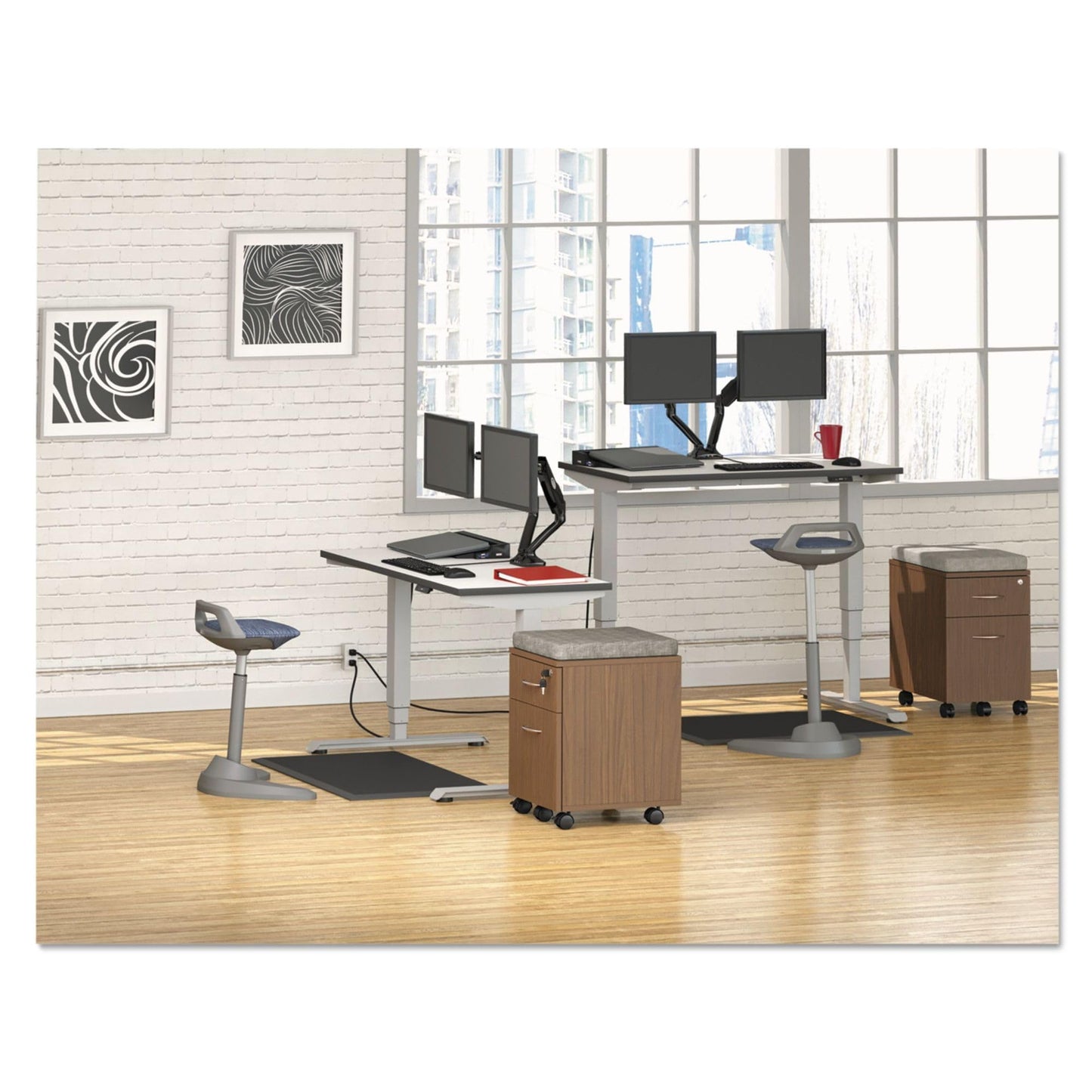 Alera adaptivergo sit-Stand 3-Stage Electric Height-Adjustable Table Base with Memory Control, 48.06" x 24.35" x 25" to 50.7", Gray