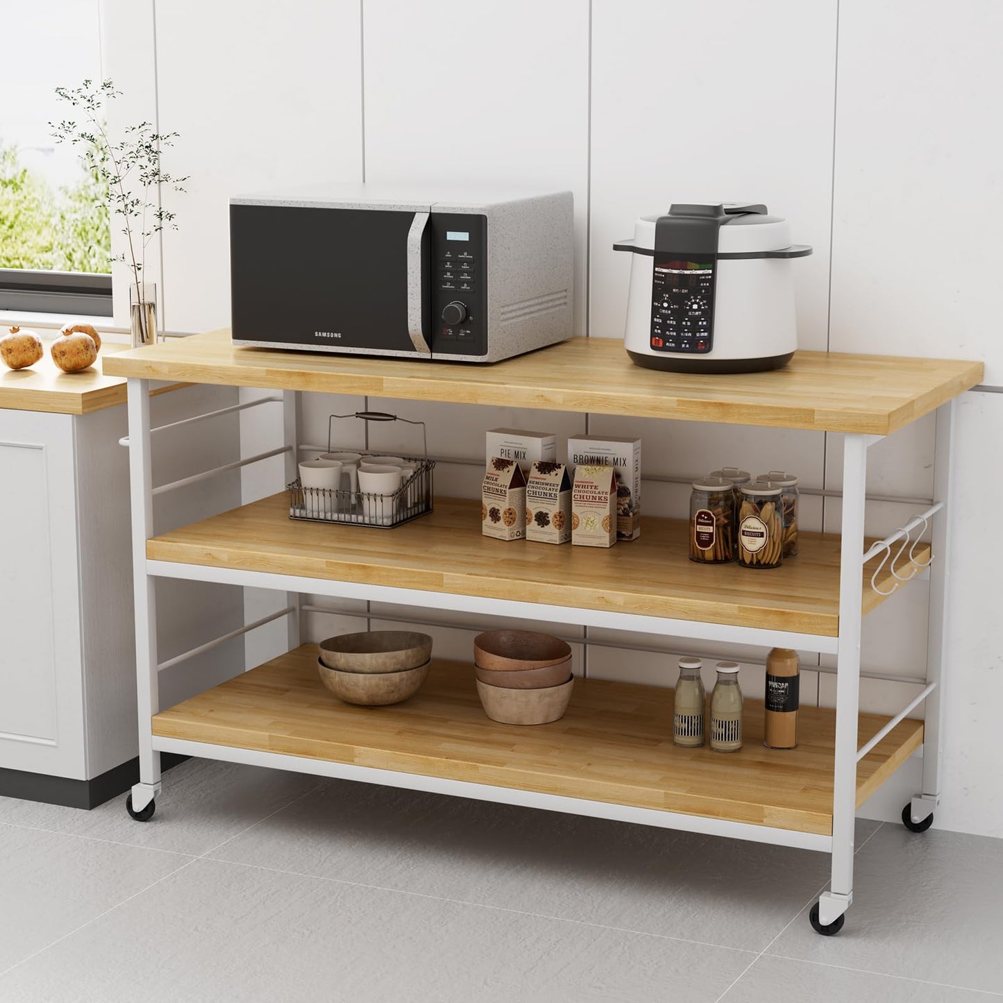 Solid Wood Butcher Block Countertop - 4ft Unfinished Birch Slab Counter Top Wooden Table Desk Top for DIY Kitchen Island, Workbench, Washer Dryer, Coffee Bar Table, 50"x25"x1.5"