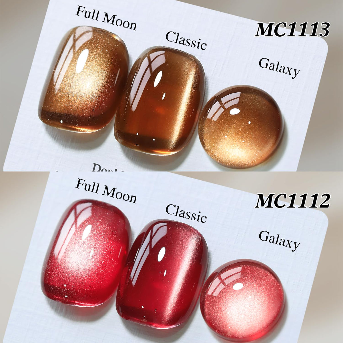 Double Rhythm 6 Colors Cat Eye Gel Polish Set Shimmer Glitter with Magnet Holographic Reflective Magnetic UV Nail Art Kit (6-Kit 40)