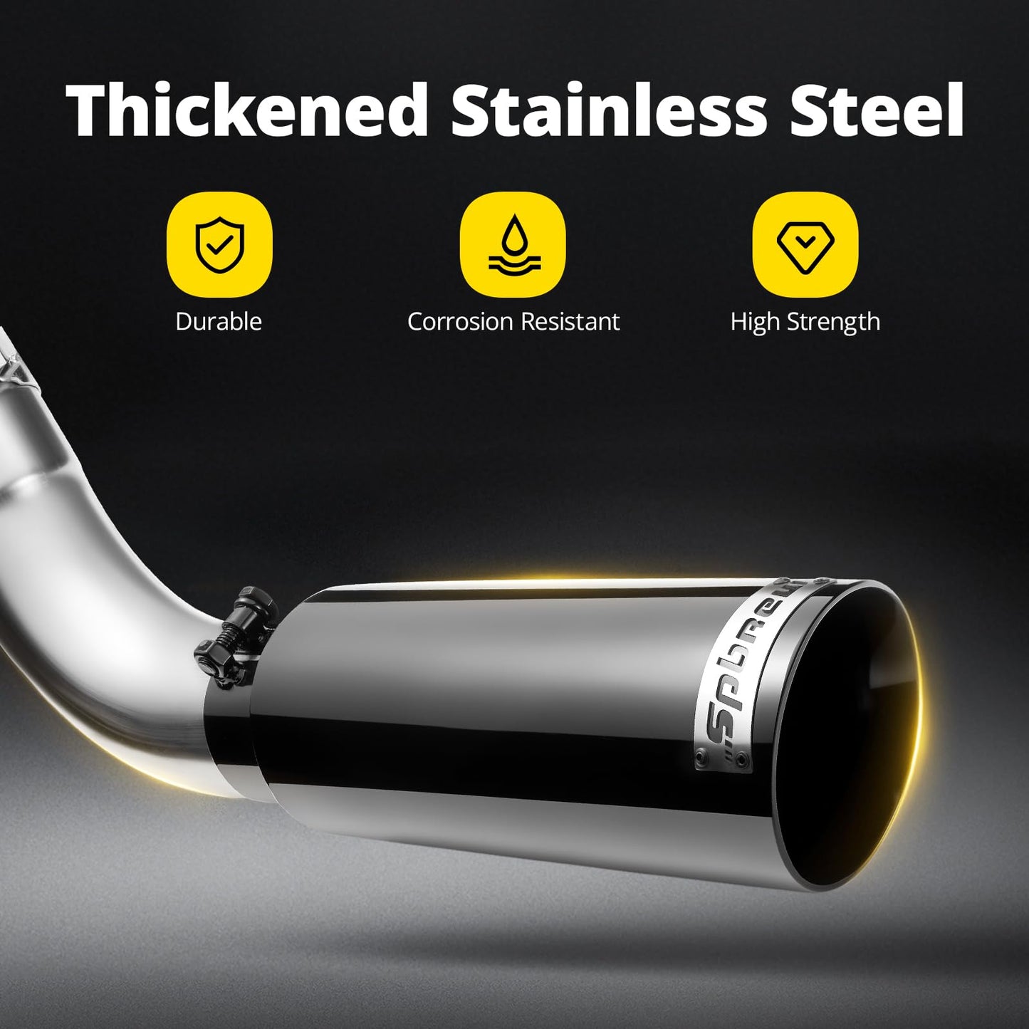 SPBREW Cat Back Exhaust System Kit Fit for 2015-2020 Ford F-150 (Side Exit/Rear Exit) Stainless Steel 3" Dual Cat-Back Exhaust Compatible with 2.7L 3.3L 3.5L Ecoboost 3.5L TiVCT or 5.0L, 2WD 4WD