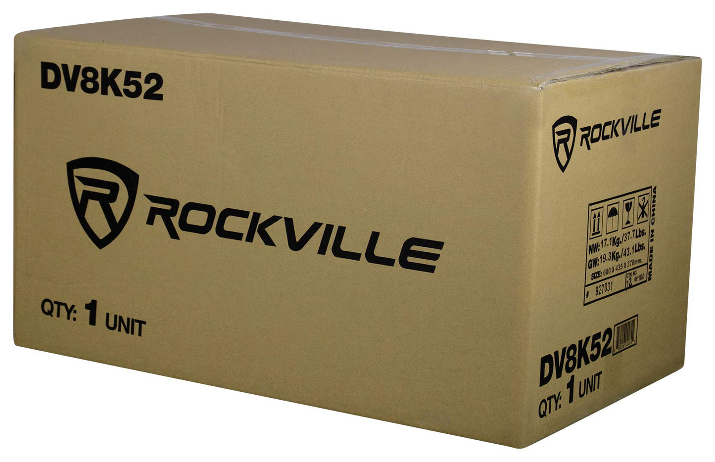 Rockville DV8K52 Dual 8" K5 1600W Car Subwoofers, 2 Ohm Final Load, Vented Enclosure, Non-Pressed Paper Cone, Durable Build, for Car Audio Systems