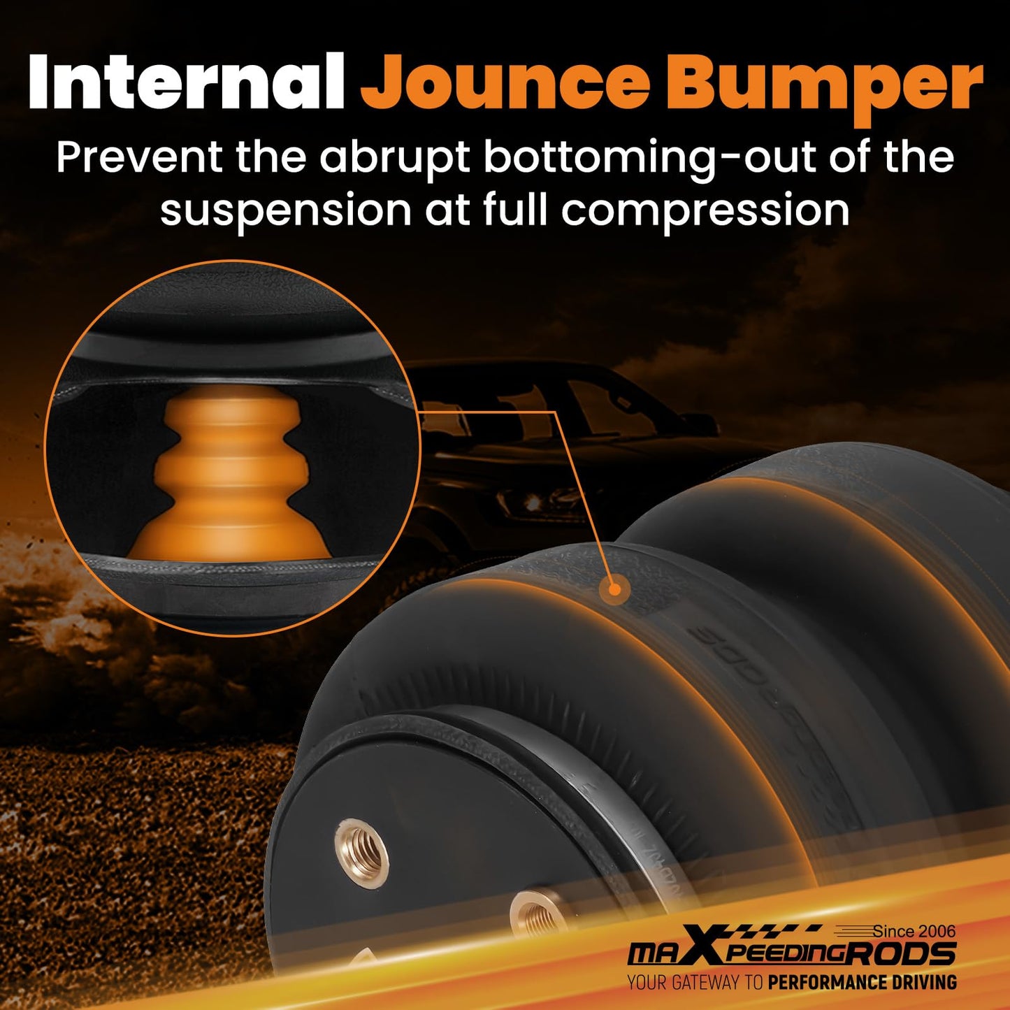 maXpeedingrods 5000 lbs Rear Air Suspension Bag Kit for Ford F-250-F-350 Super Duty Pickup SRW 4WD 2023-2025 Air Ride Leveling Kit w/Jounce Bumper