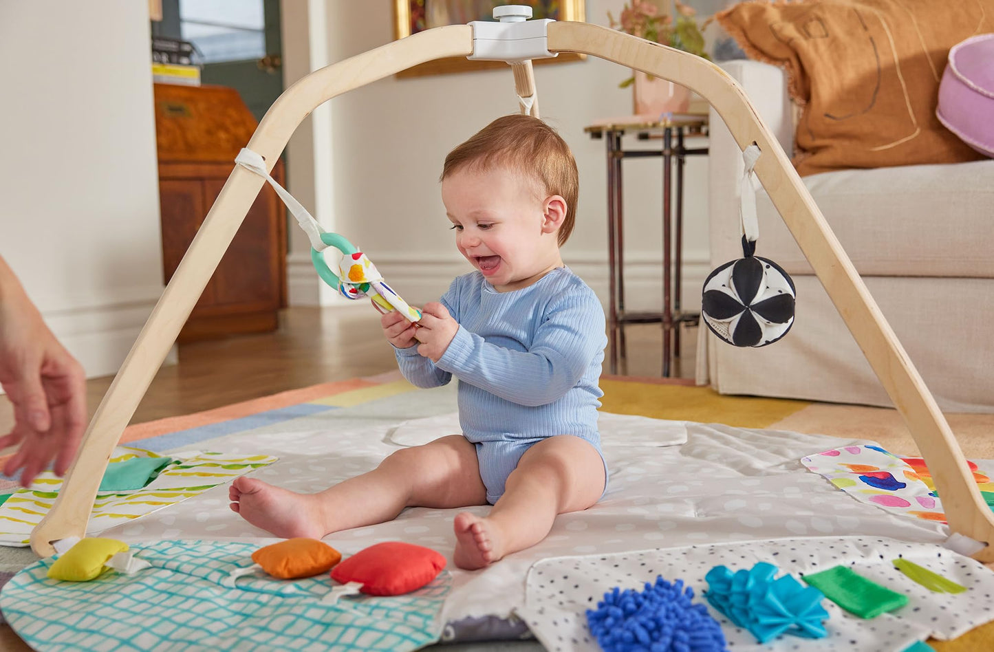 Lovevery, The Play Gym with Sensory Strands, Tummy Time Play Mat with Developmental Zones & Detachable Sensory Toys, Parent-Approved Baby Essential