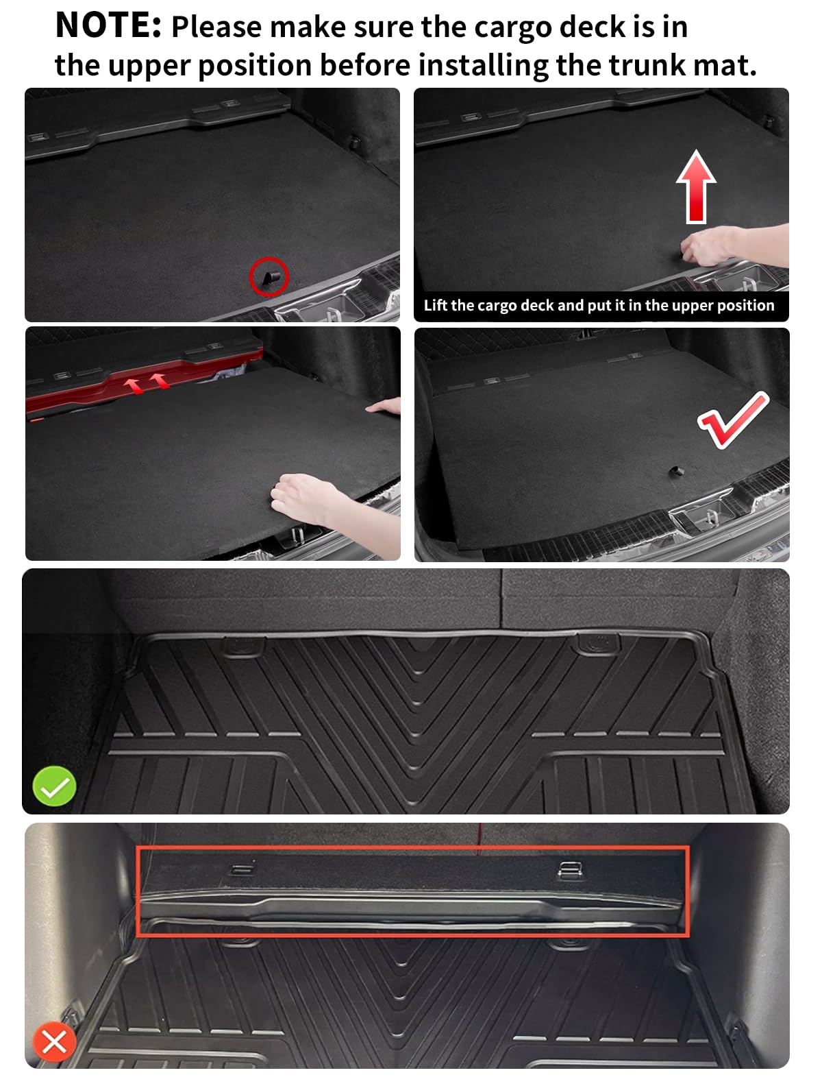 LASFIT Floor Mats and Cargo Liner for Honda CR-V 2026 2025 2024 2023 (Gasoline & Hybrid & e:FCEV), All Weather TPE Car Trunk Mat (Upper Position), 1st & 2nd Row & Trunk Liner Full Set Black