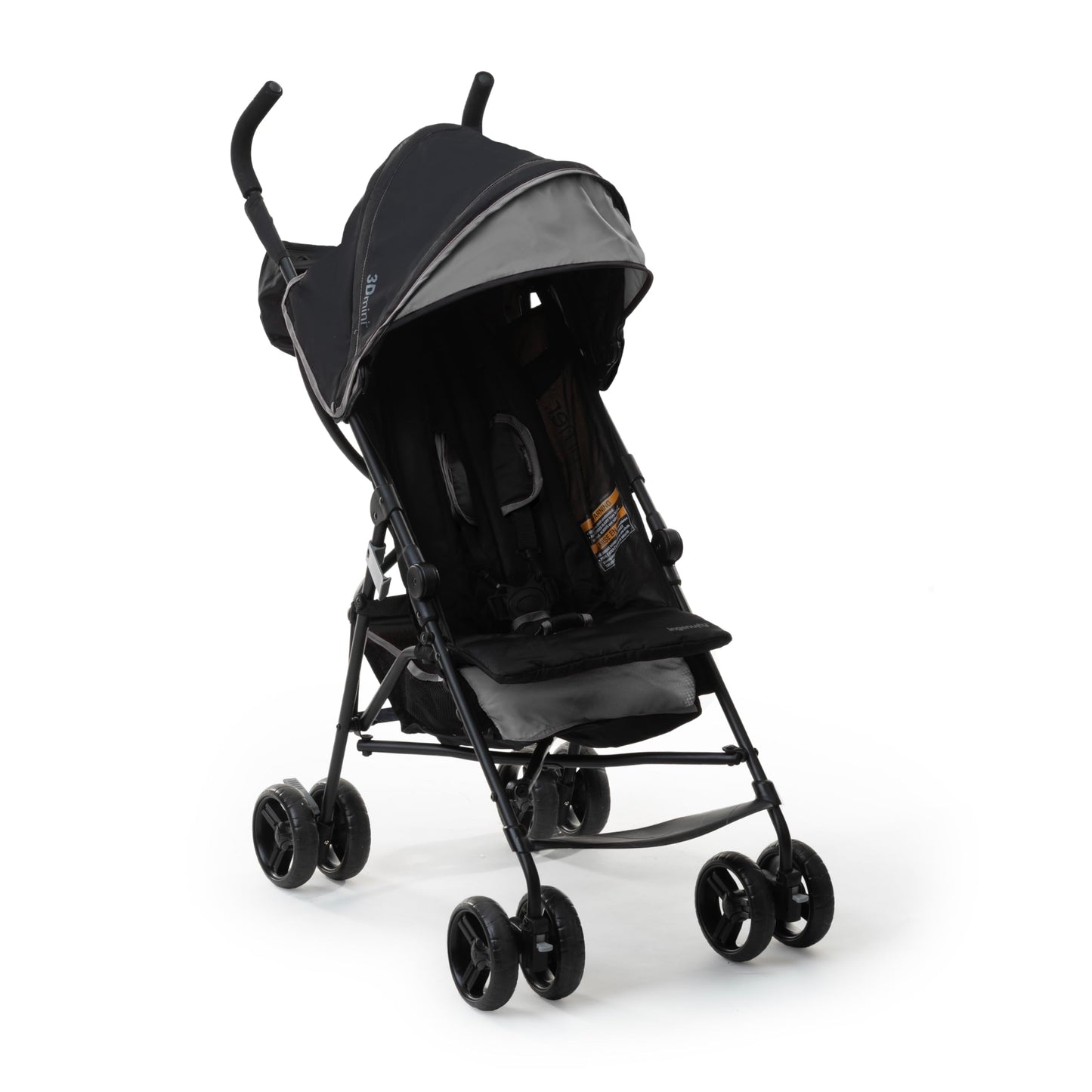 Ingenuity 3D Mini Convenience Stroller – Lightweight Stroller with Compact Fold, Multi-Position Recline, Canopy with Pop Out Sun Visor and More – Umbrella Stroller for Travel and More, Gray