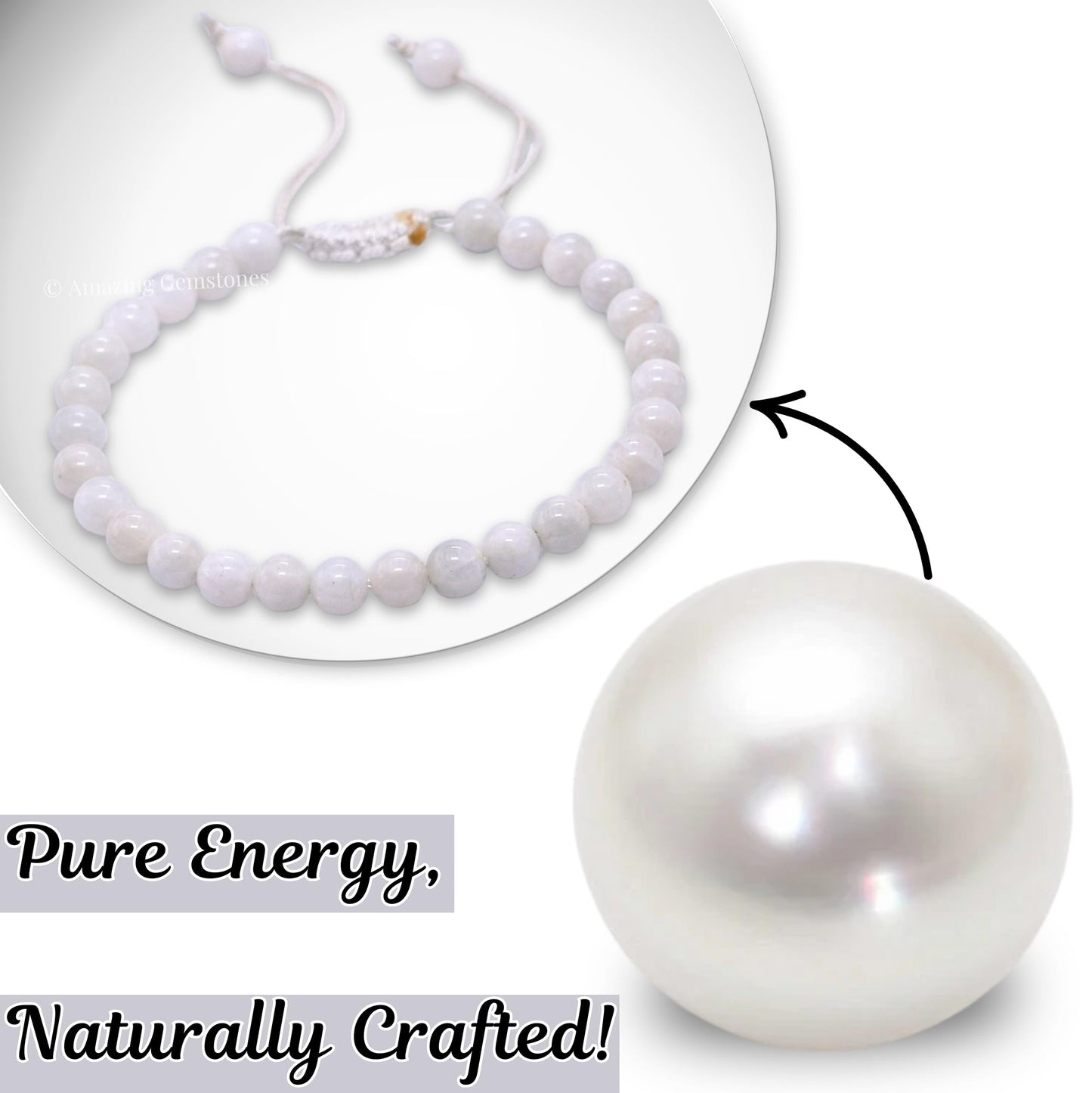 Amazing Gemstone Mother of Pearl Bracelet for Women Men's Gifts - Protection Healing Crystal Bracelet - 6mm Gemstones Beaded Adjustable Bracelet Pulseras Para Hombres Mujer Stocking Stuffers
