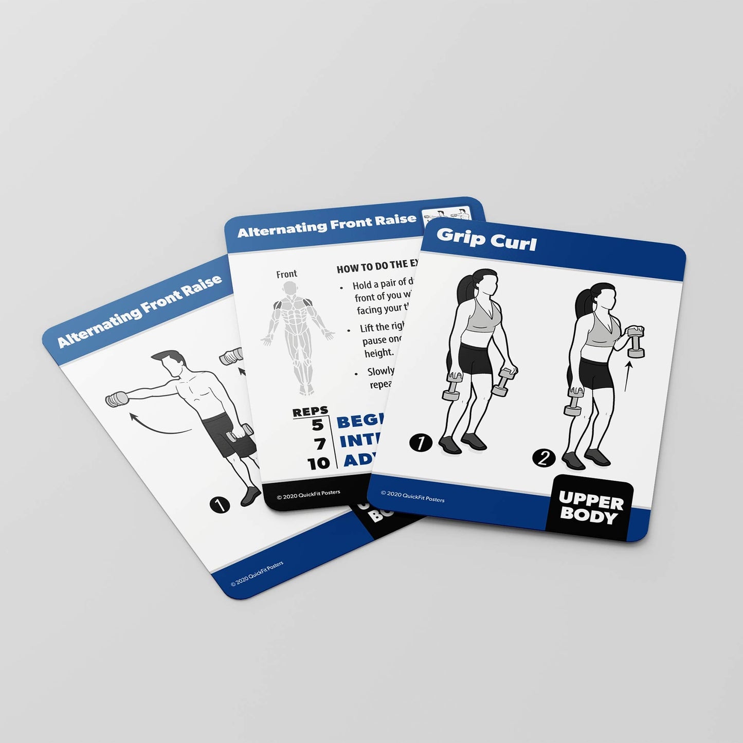 Palace Learning 3 Pack: Dumbbell Workout Exercise Posters Volume 1 & 2 + Dumbbell Exercise Playing Card Set (LAMINATED, 18" x 24"")"