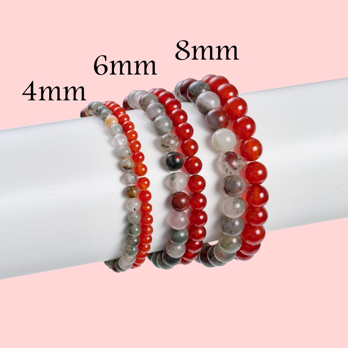 Bivei 2-Piece 8mm Beaded Bracelets for Women – Carnelian, African Bloodstone – Handmade Natural Crystal Stretch Elastic Jewelry for Meditation, Yoga, Protection Gifts