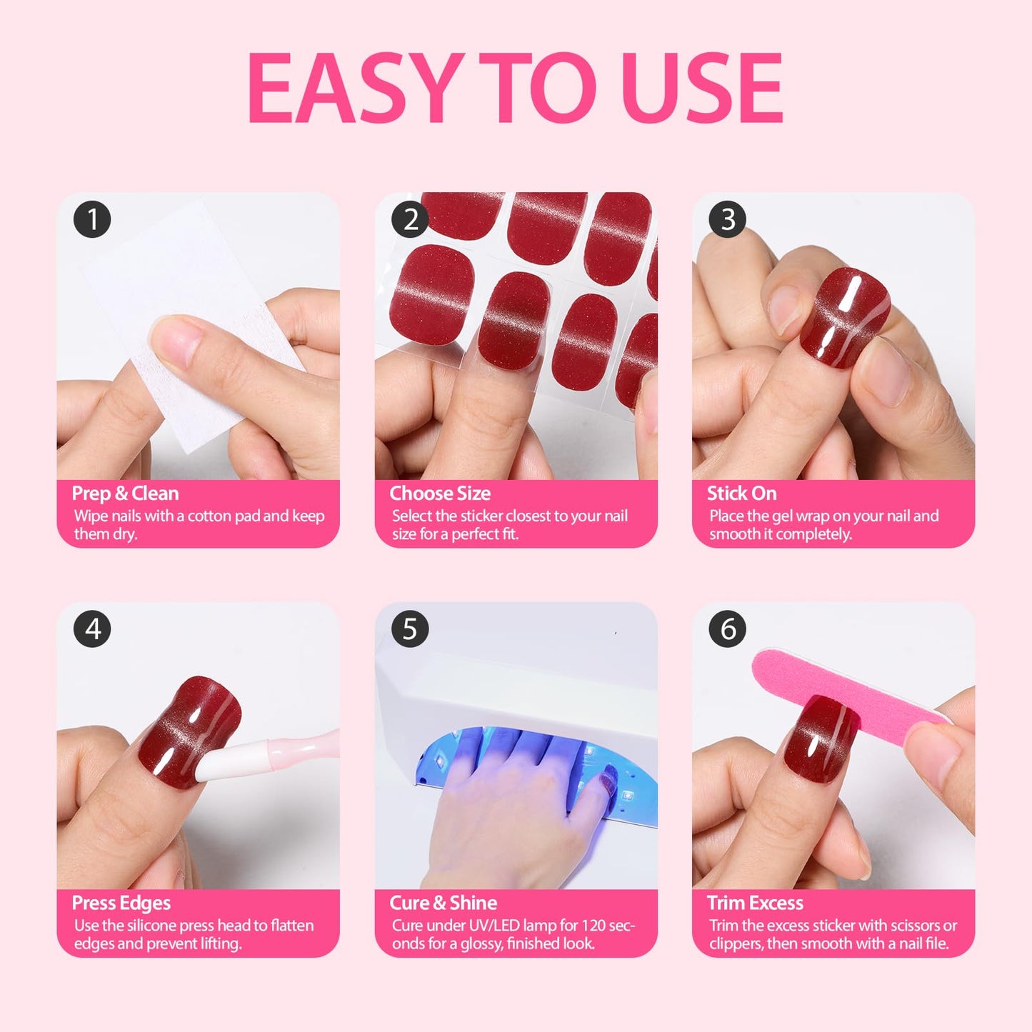 Makartt Semi Cured Gel Nail Strips Kit 2 Packs – Real Gel, Hema & TPO Free, 16 Sizes Anti-Lift Design, UV Required, Long Wear, Dual-Ended Tool & Prep Kit (Nude Ombre Glitter)