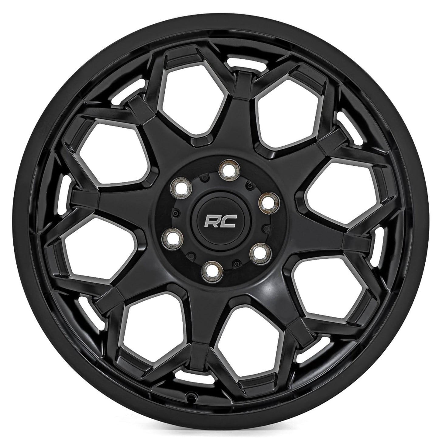 Rough Country 80 Series 20x9 Wheel - 6x135mm Bolt Pattern, 0mm Offset, One-Piece Aluminum, Semi-Gloss Black Off-Road Rim for Jeeps, Trucks, SUV