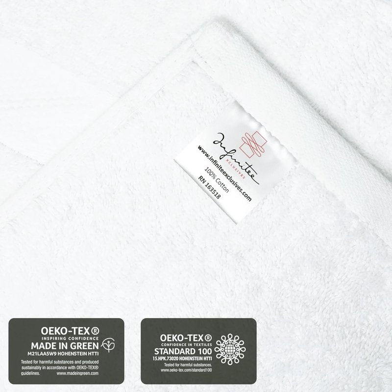Infinitee Xclusives Luxury Wash Cloths for Showering [13x13] – 100% Cotton Washcloths [Pack of 4], Soft and Absorbent Face Towels for Bathroom Wash Clothes, Gym, and Spa (Brilliant White)