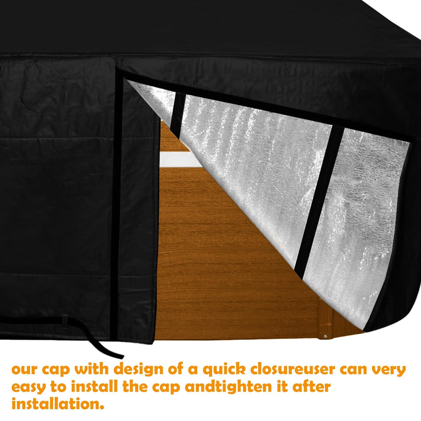 Insulated Hot Tub Cover with Insulation,Hot Tub Thermal Blanket,Winter Protection Spa Cover, Inflatable Waterproof Cap for Energy Efficient Full Coverage Dustproof