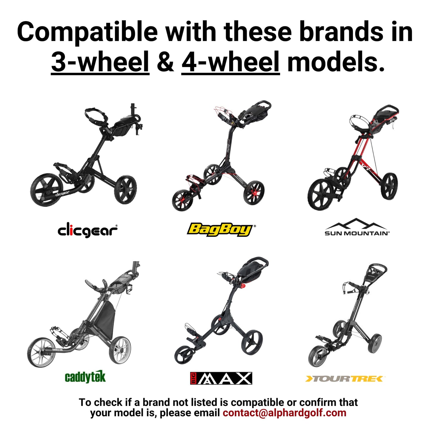 Alphard Club Booster V2Pro – Convert Your Push Cart into a Motorized, Electric Remote-Controlled Golf Caddie (Clic Gear 3-Wheel Carts) - New 2025 V2Pro with Permanently Attached Wheelie Bars
