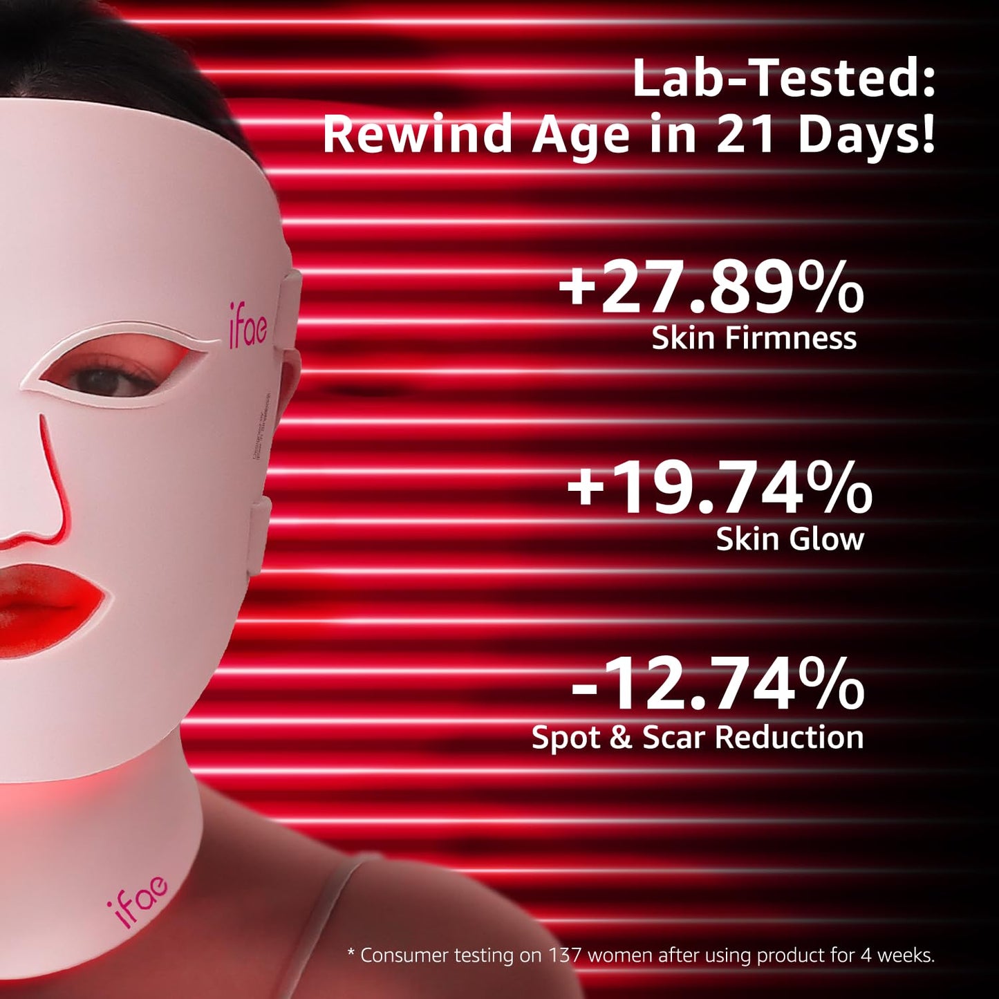Red Light Therapy Mask for Face and Neck, 7 Colors with NIR Led Face Mask Light Therapy with Eye Protection and Remote, Rechargeable Ergonomic Design for True Anti-Aging Skincare at Home