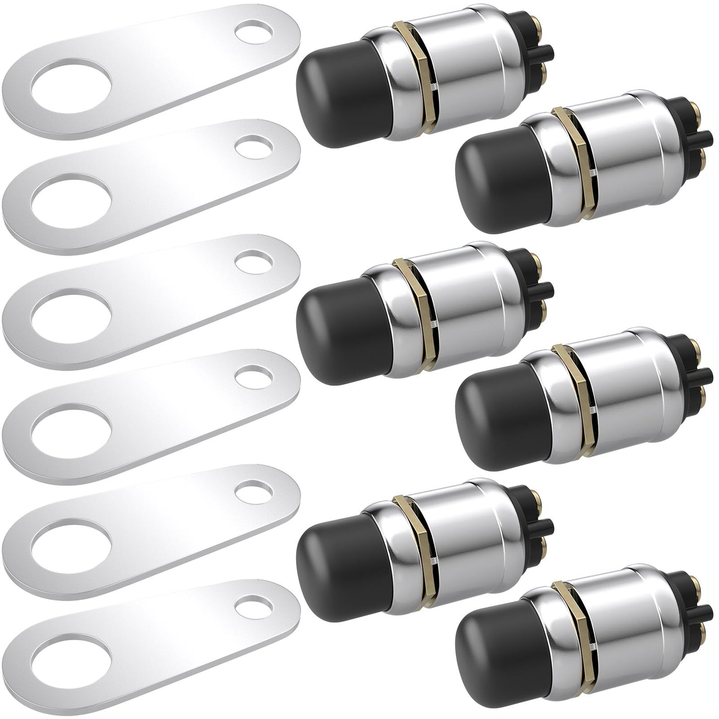 BFXM 6 PCS Push Button Starter Switch 12V 50A, Waterproof Momentary Start Switch for Car Engine, Push Button Starter for Truck Boat ATV