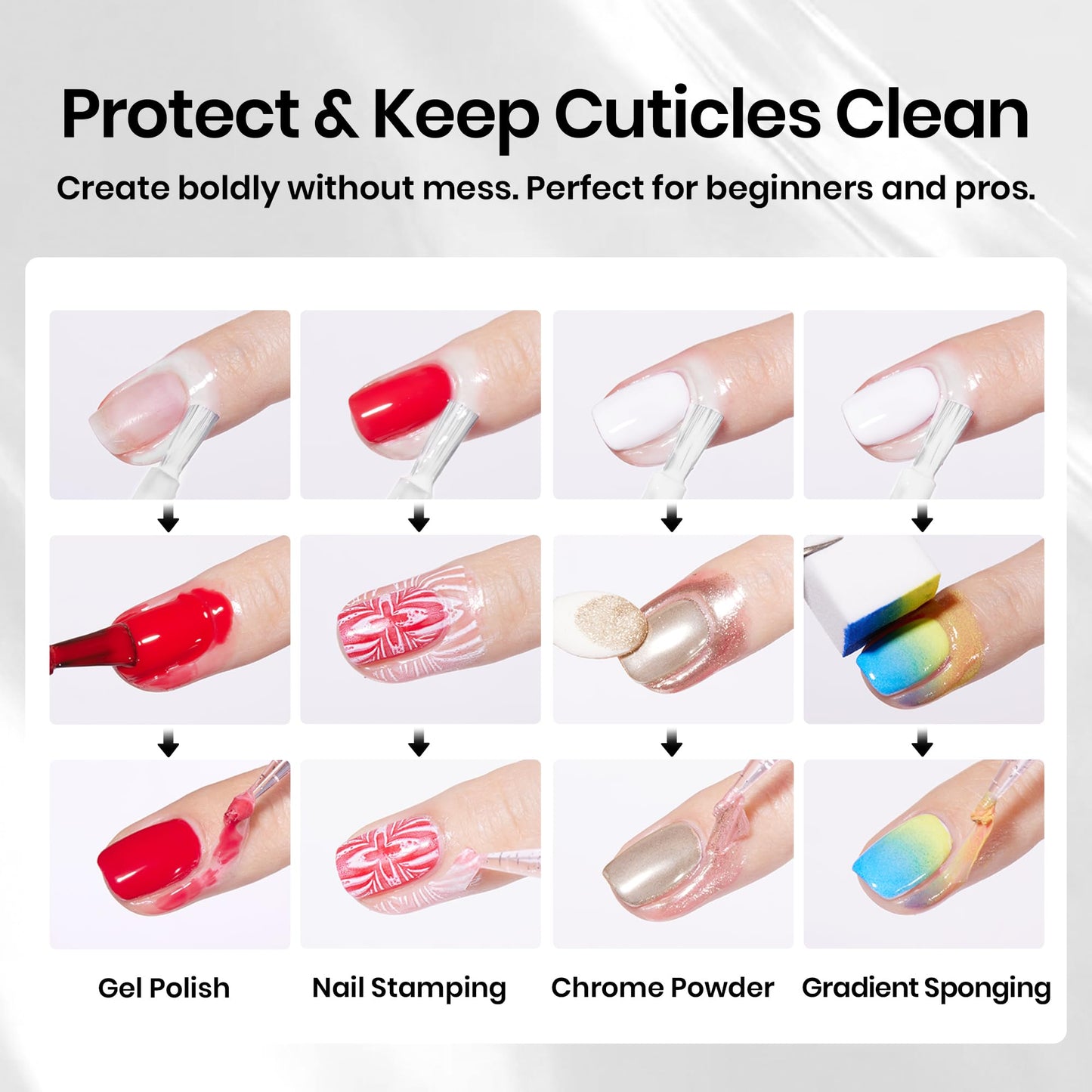 Beetles Nail Foil Glue Gel 2 Bottles 15ML with 20PCS Flower Butterfly and Metal Foil Stickers Set Nail Transfer Glues Manicure Art DIY Nail, LED Lamp Required Soak Off