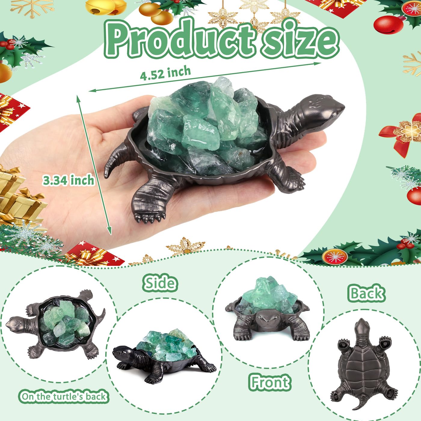 DUQGUHO Turtle Decor Figurines Turtles Gifts for Women Fluorite Crystal Cute Turtle Statue Decorations Sea Turtles Gifts