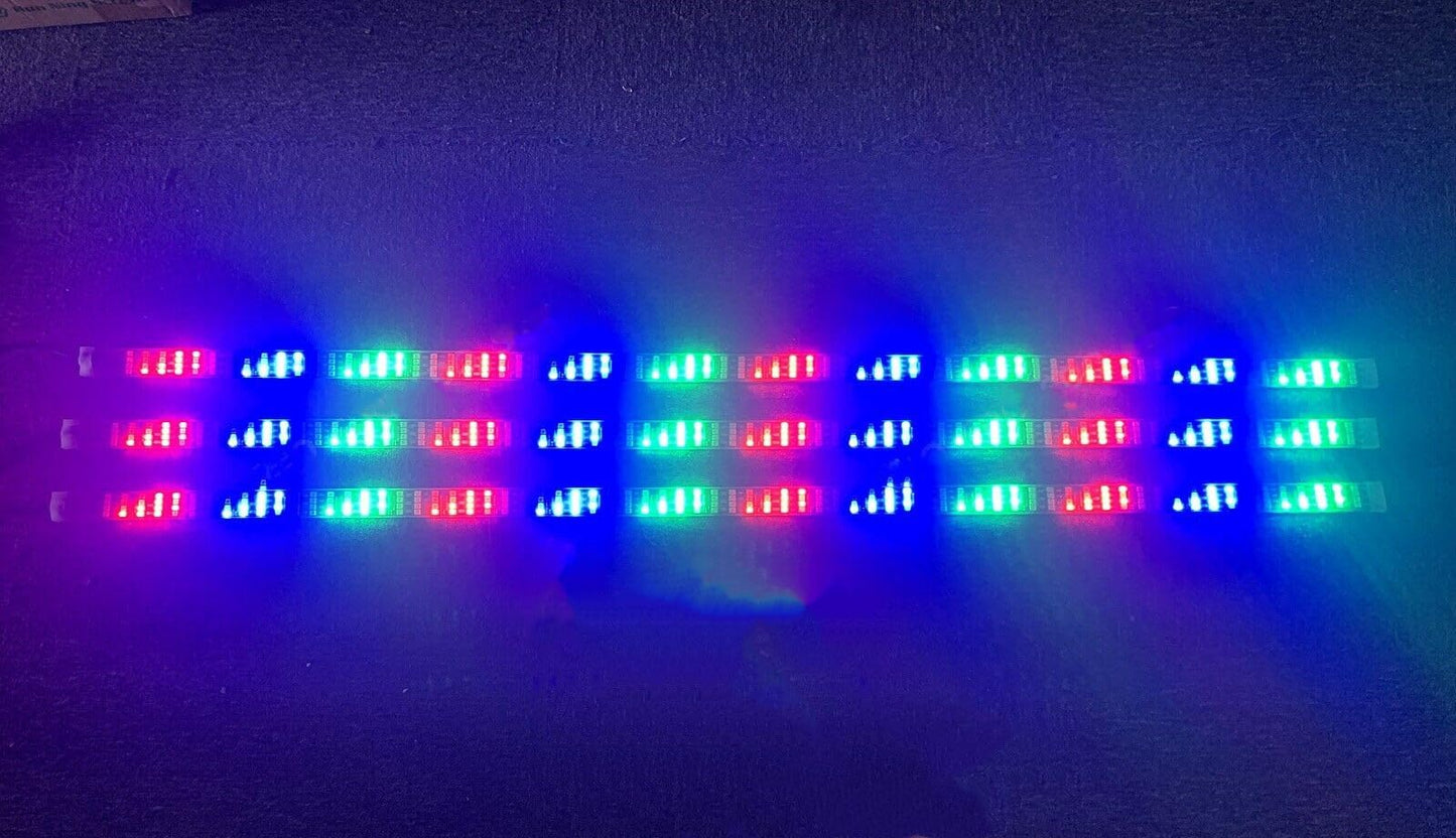 FIJVKNXY 3PCS 2FT Quad Row RGB Dream Color Chasing LED Light Strips - Wheel Lighting, APP/Remote Control, for Car/Truck/Motorcycle/Bike/Golf Cart, Slingshot LED Light Kit